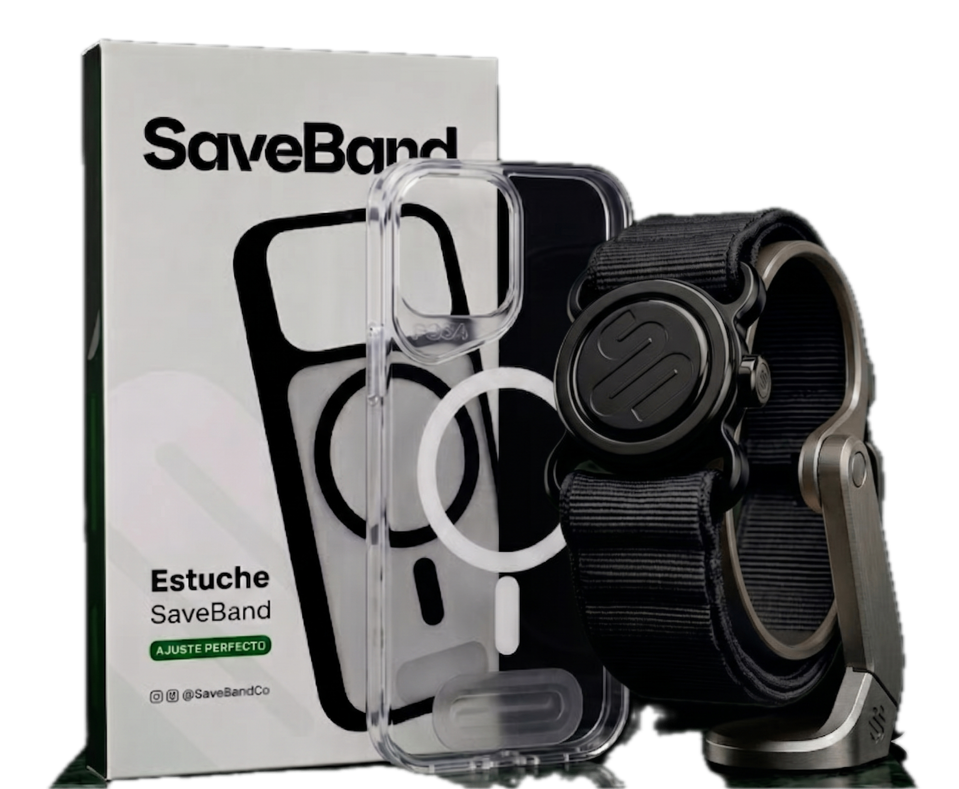 Estuche SaveBand y manilla negra